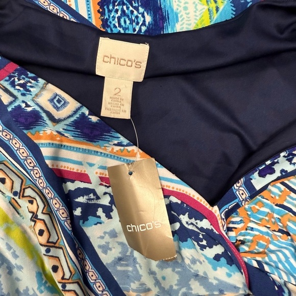 Chico’s Multicolor Asymmetrical Dress - New - Size 12 - Picture 4 of 4